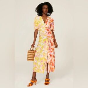 Rixo Ariel Colorblock Maxi Dress  Size Small